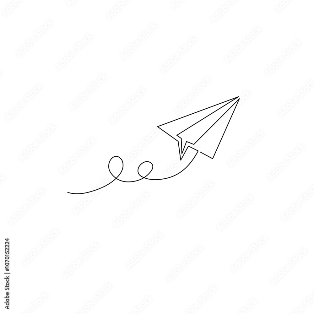 Continuous line paper plane Continuous line paper plane