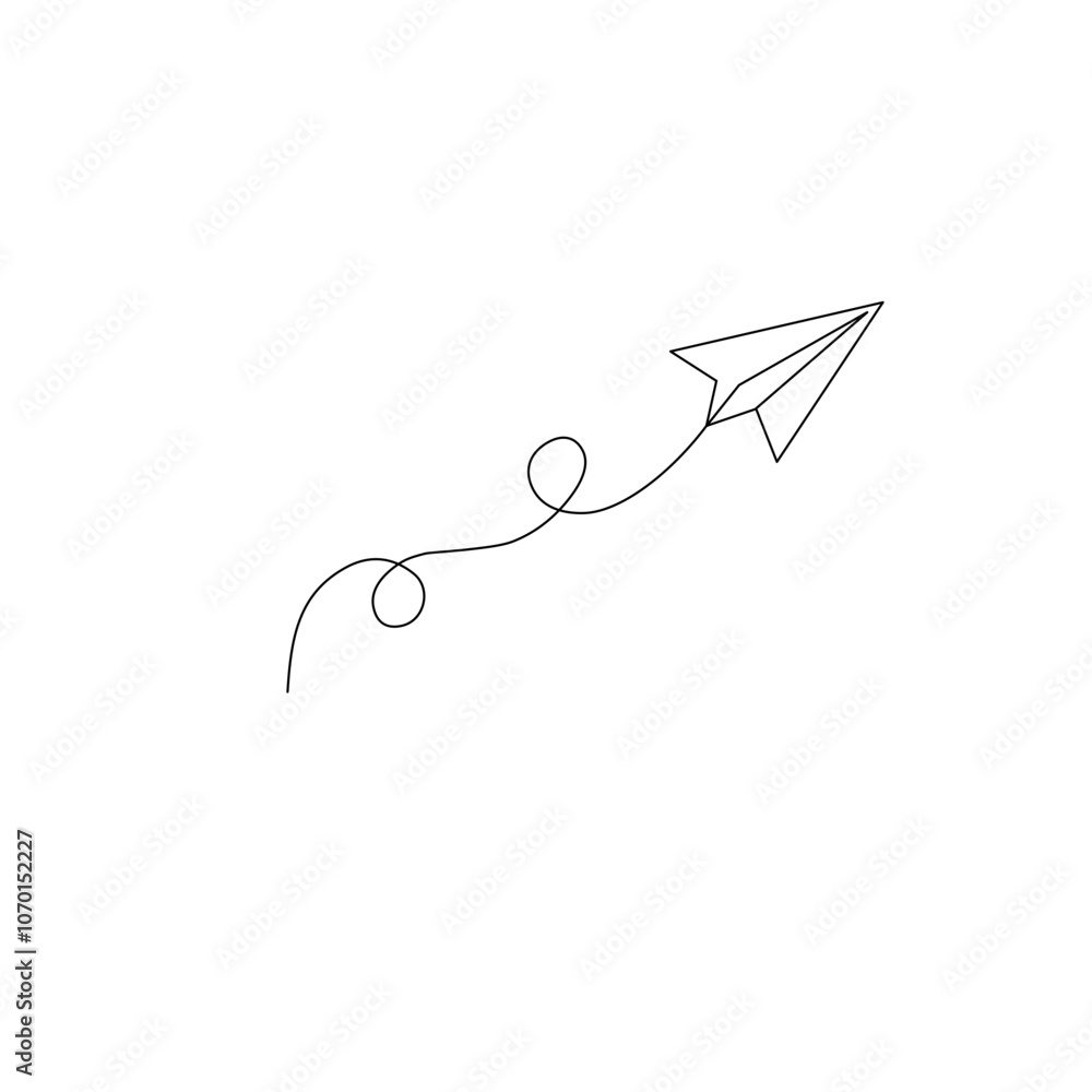 Continuous line paper plane Continuous line paper plane