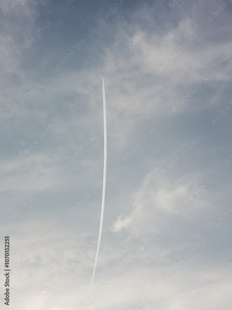 Twilight Sky with a Plane's Contrail Twilight Sky with a Plane's Contrail