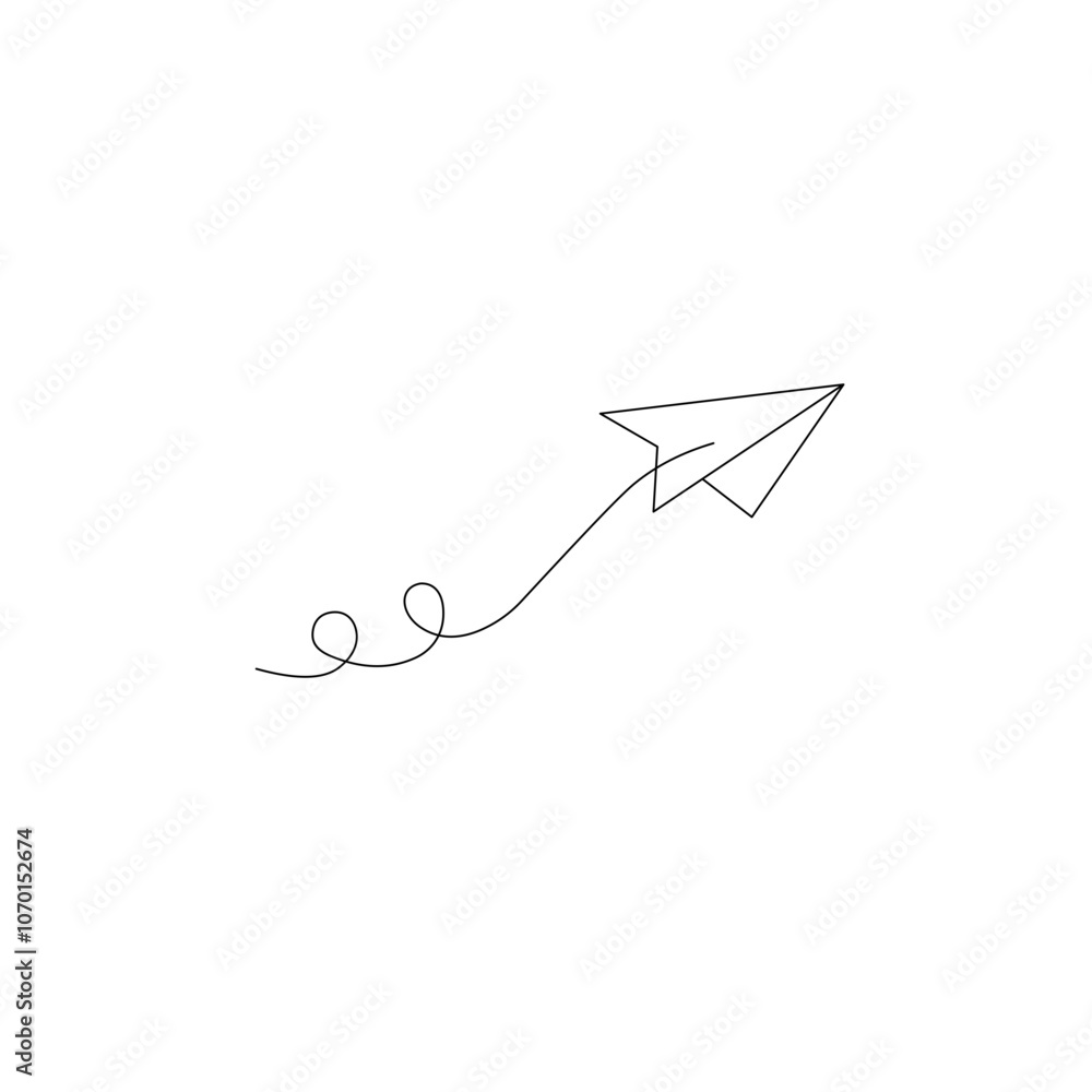 Continuous line paper plane Continuous line paper plane