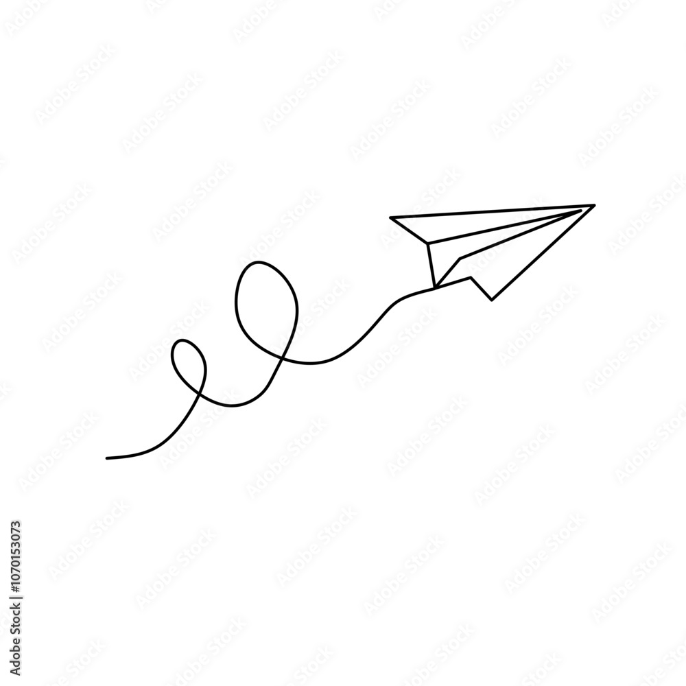 Continuous line paper plane Continuous line paper plane