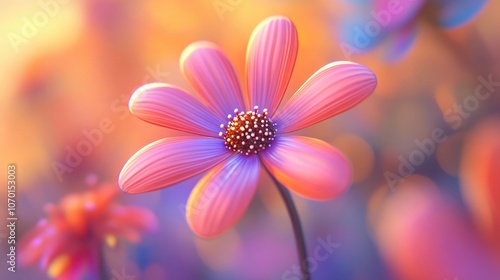 Delicate close up of a beautiful tiny flower showcasing intricate petals and vibrant colors