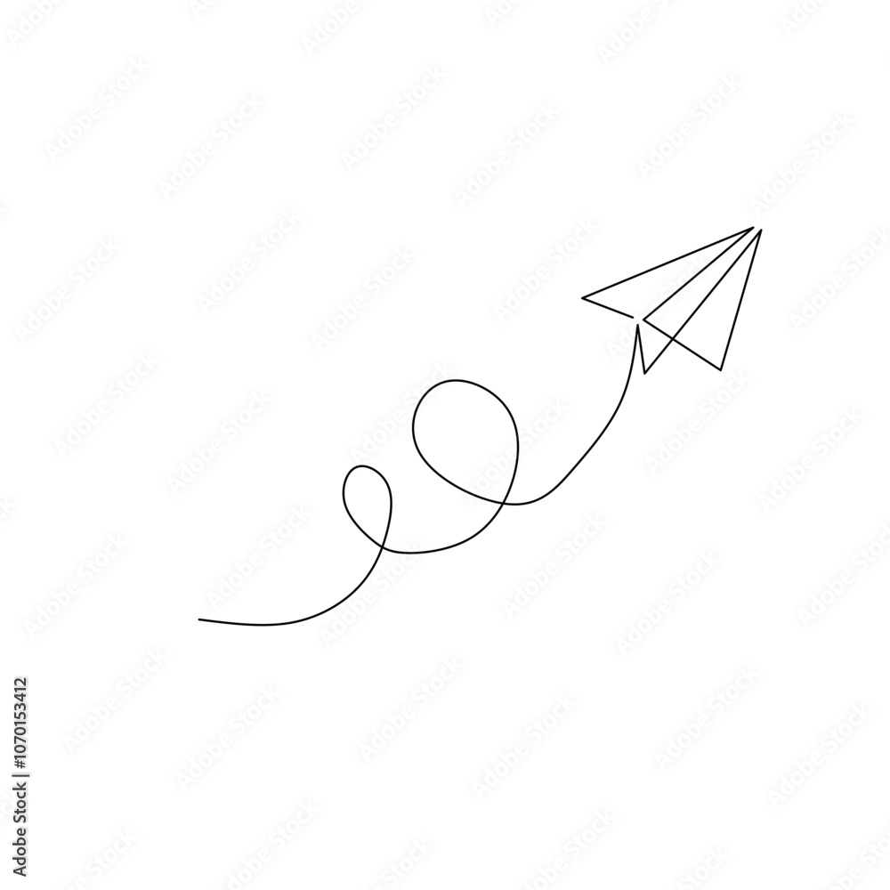 Continuous line paper plane Continuous line paper plane