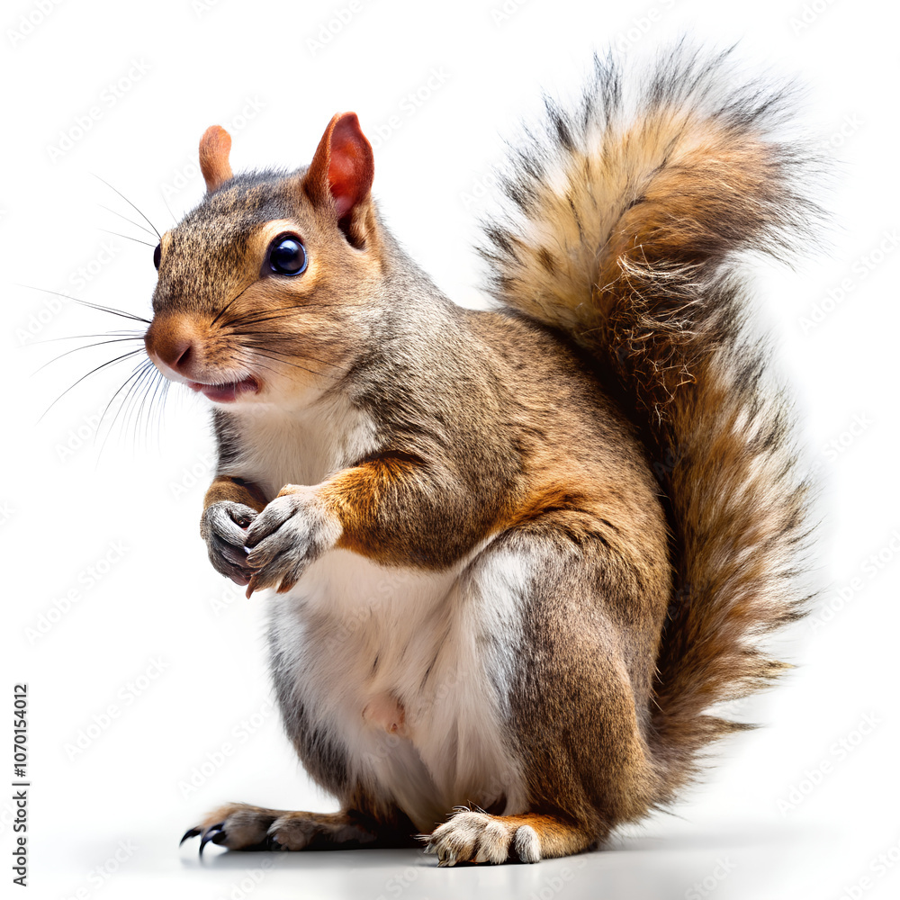Squirrel side view full body isolated on white background Squirrel side view full body isolated on white background