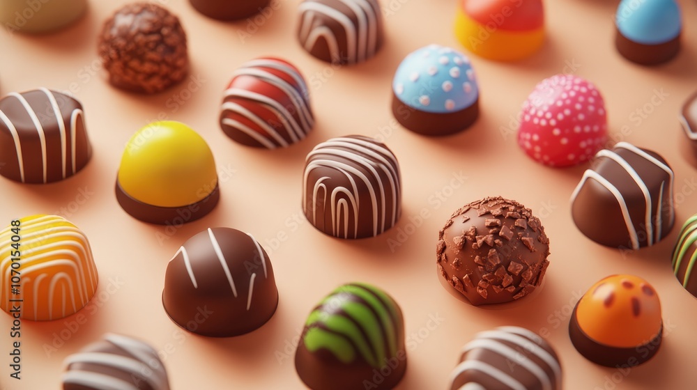 Delicious truffle chocolate candies displayed in elegant panels perfect for sweet indulgence and gifting Delicious truffle chocolate candies displayed in elegant panels perfect for sweet indulgence and gifting