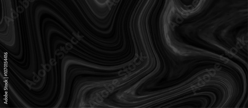 Black and grey liquid marble pattern texture natural background.  Liquify Swirl black and gray color art. Beautiful drawing with the divorces and wavy lines in gray tones. 