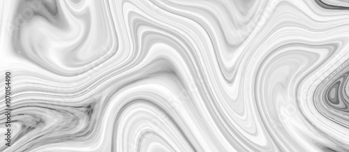 White and grey liquid marble pattern texture natural background.  Liquify Swirl white and gray color art. Beautiful drawing with the divorces and wavy lines in gray tones. 