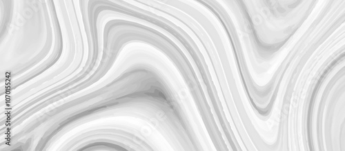 White and grey liquid marble pattern texture natural background.  Liquify Swirl white and gray color art. Beautiful drawing with the divorces and wavy lines in gray tones. 