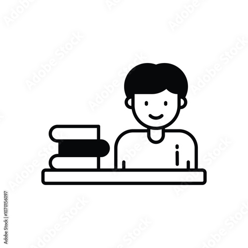 Librarian vector icon stock illustration