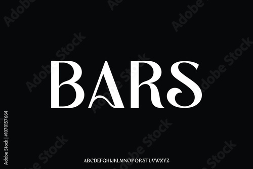 Elegant clean decorative sans serif alphabet display font vector