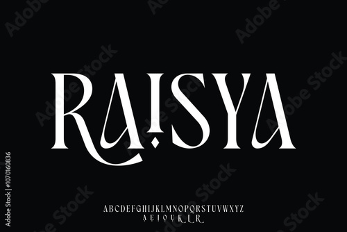 Elegant beautiful serif alphabet display font vector glamor style