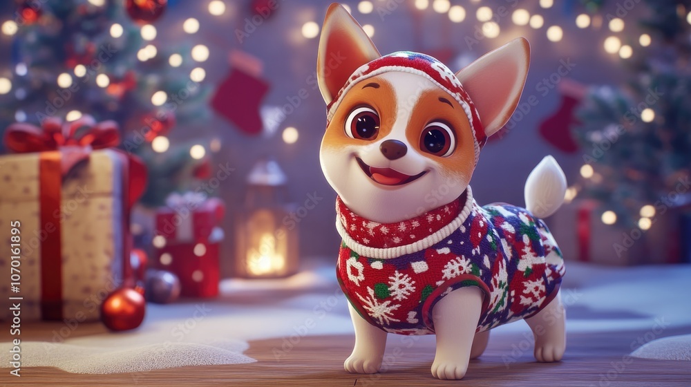 Charming holiday outfit for a small dog featuring festive patterns and cozy fabric perfect for seasonal celebrations Charming holiday outfit for a small dog featuring festive patterns and cozy fabric perfect for seasonal celebrations