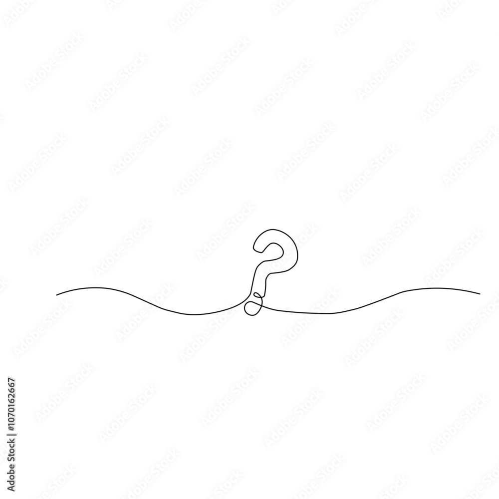Question mark one line drawing Question mark one line drawing