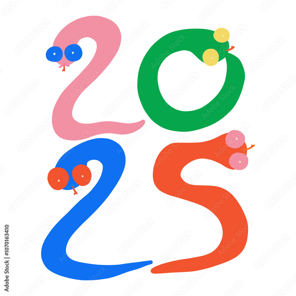 Fototapeta premium Snake new year two thousand twenty five 