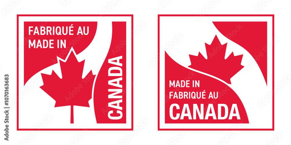 Made in Canada - stamp for production labeling, square shape
