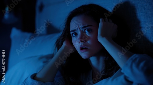 The Woman in Bed Panicking