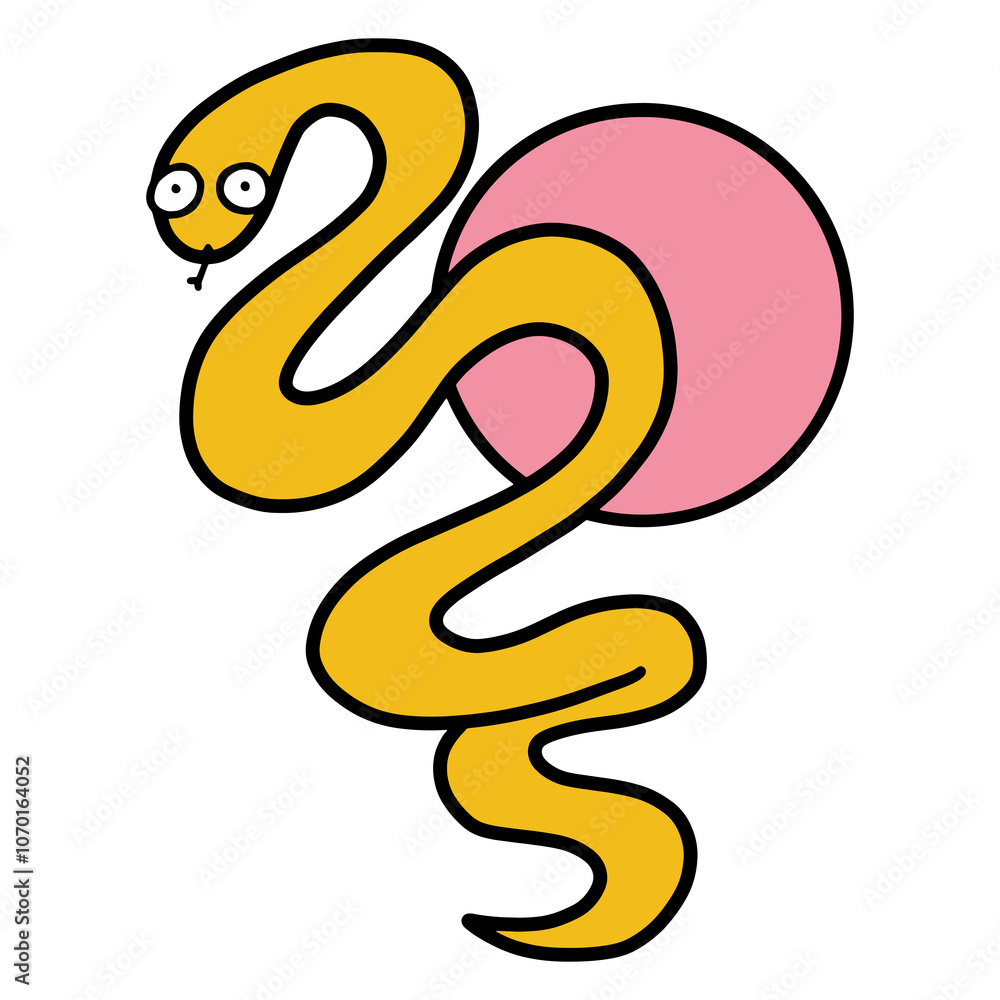 Naklejka premium Snake new year two thousand twenty five 