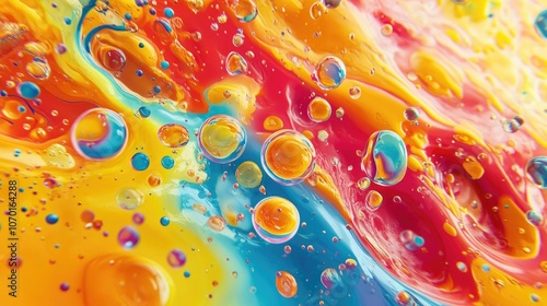 Close up of stunning abstract patterns formed by ferromagnetic liquid and chemical agents showcasing artistic fluid dynamics photo