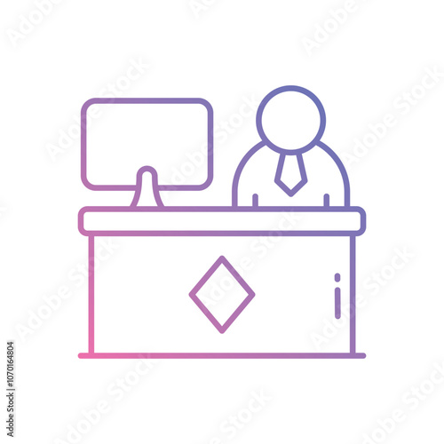 Office Job vector icon stock illustration