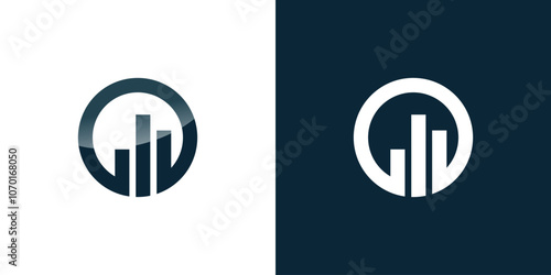 Circle and bar logo, multi meaning. can be for building companies, and can be for accounting firms