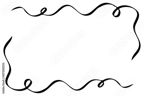 Decorative ornament for decorating holiday cards, websites, pages, books. The linear drawing of the frame is handmade