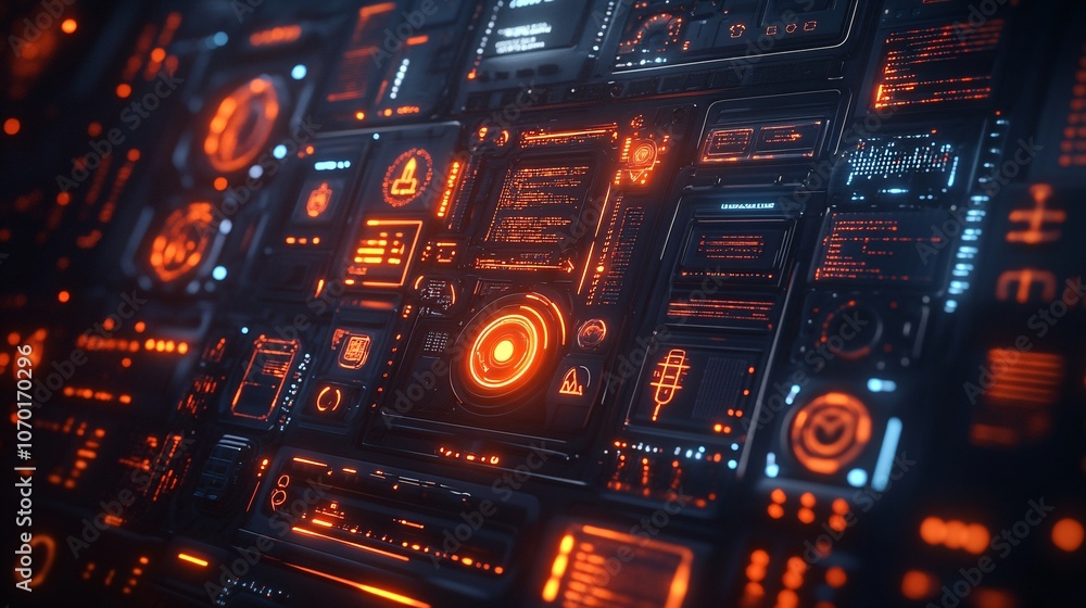 Obraz premium Advanced IT Administrators Deploying Security Patches with Futuristic Digital Interface for Vulnerability Management and Patch Strategies at Night