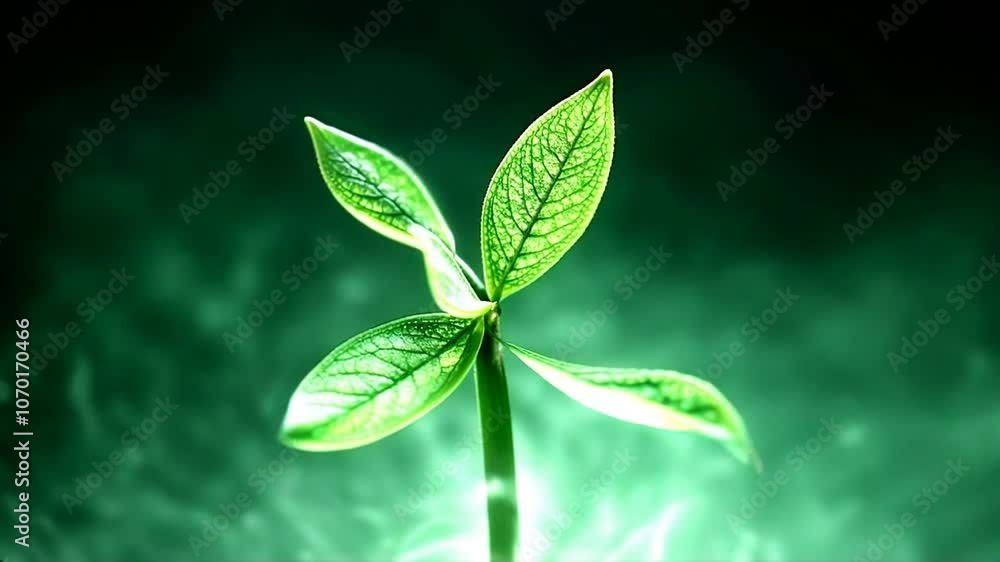 Green Plant Sprout with Leaves Green Plant Sprout with Leaves
