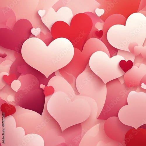 Pink and Red Hearts Background