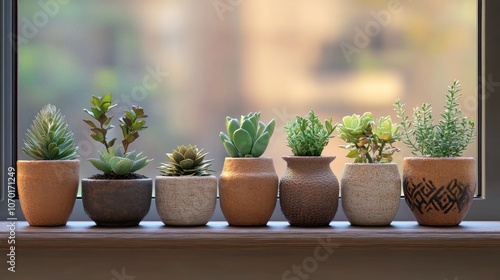 Wallpaper Mural A collection of handmade clay pots and planters with unique shapes and textures Torontodigital.ca