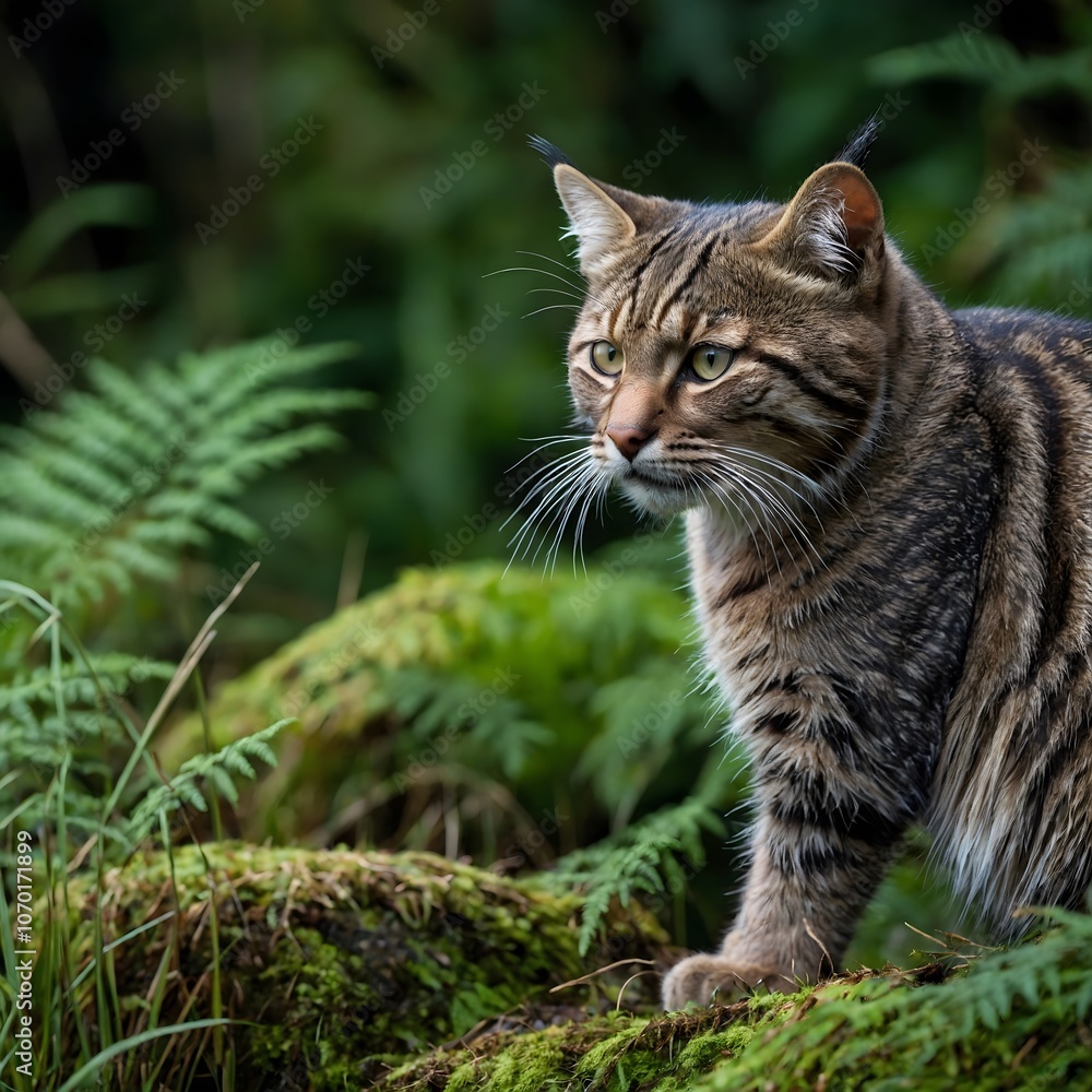 Obraz premium Highland Guardian: The Lone Scottish Wildcat