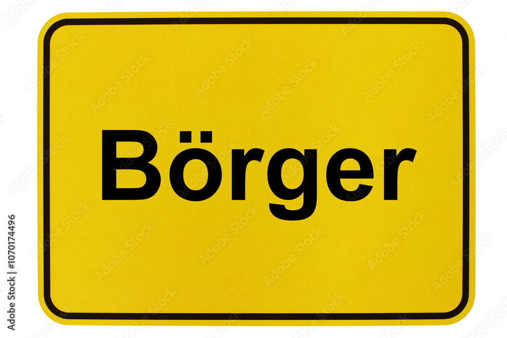 Illustration eines Ortsschildes der Gemeinde Börger in Niedersachsen Illustration eines Ortsschildes der Gemeinde Börger in Niedersachsen