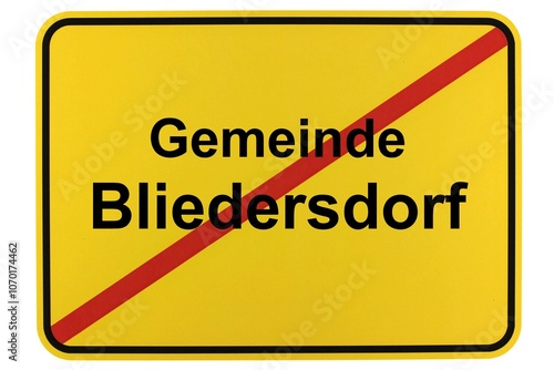 Illustration eines Ortsschildes der Gemeinde Bliedersdorf in Niedersachsen