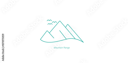 Vector Icon of Mountain Range for Outdoor Adventures and Scenery