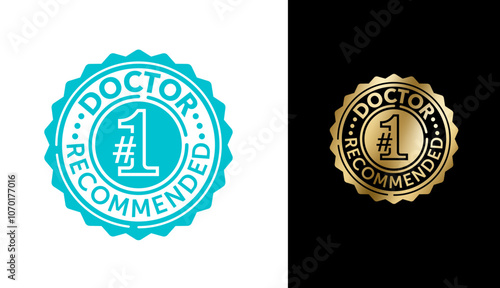 Doctor recommended, number 1 - label for skincare or pharmacy products