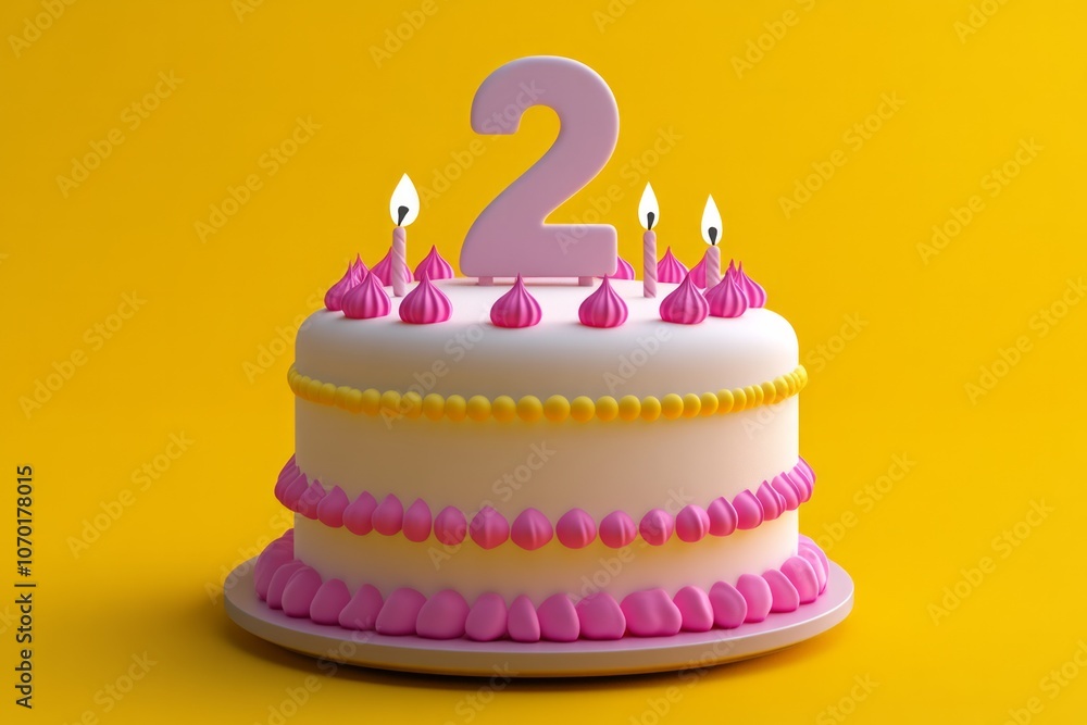 Cake with number shaped candle Cake with number shaped candle