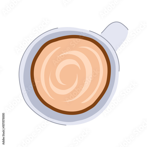 mug coffee cup top cartoon. saucer beans, roast aroma, sip steam mug coffee cup top sign. isolated symbol vector illustration