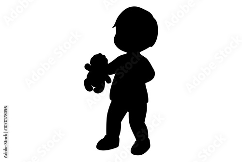 toddler child silhouette vector art illustration  photo