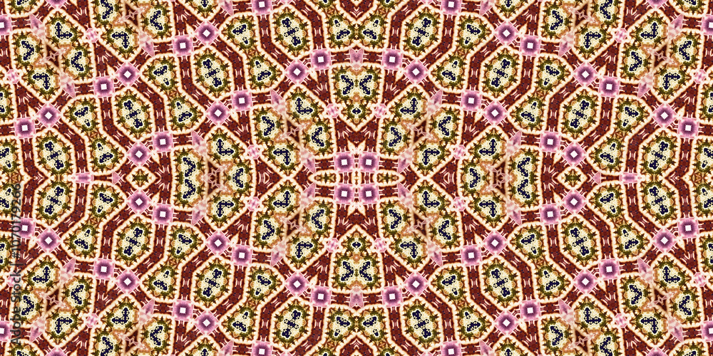 Seamless kaleidoscope pattern. The texture of the woven pattern. Endless pattern Seamless kaleidoscope pattern. The texture of the woven pattern. Endless pattern