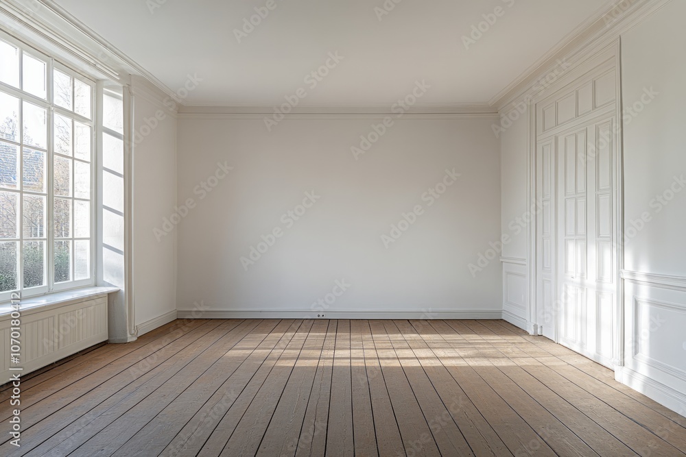 A large white wall in an art gallery A large white wall in an art gallery