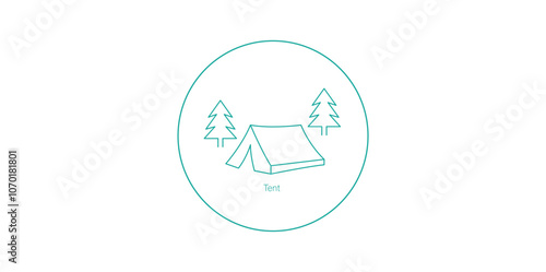 Vector Icon of Tent for Camping and Outdoor Shelter