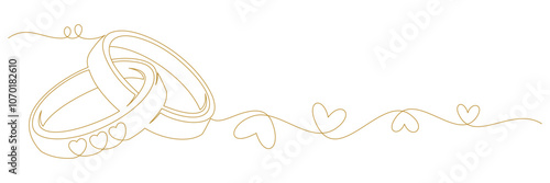 wedding ring line art illustration
