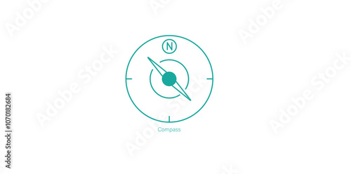 Vector Icon of Compass for Navigation and Direction Outdoors