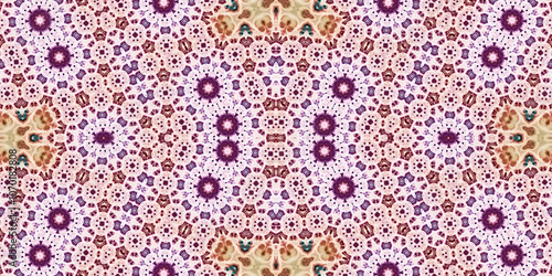 Seamless kaleidoscope pattern. The texture of the woven pattern. Endless pattern