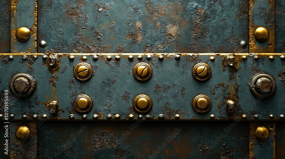 Steampunk metal plaque with brass borders, Steampunk, metal, plaque, brass, borders, vintage, retro, industrial Steampunk metal plaque with brass borders, Steampunk, metal, plaque, brass, borders, vintage, retro, industrial