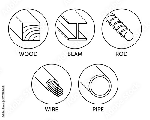 Stud finder circular icons - Wood, Beam, Rod, Wire, Pipe