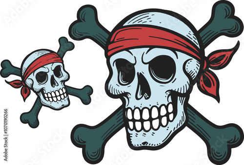 Pirate Skull-Crossbones Graphic Icon