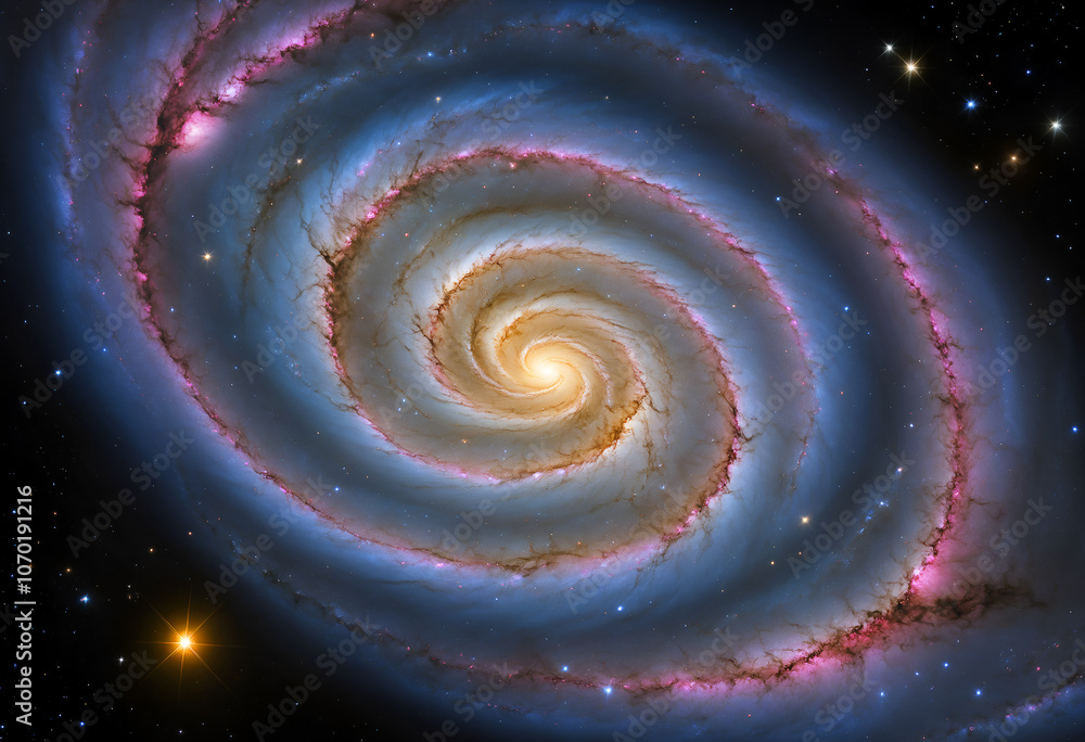 A grand spiral galaxy in the deep space A grand spiral galaxy in the deep space