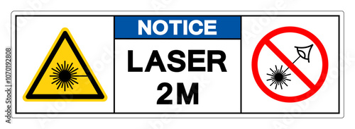 Notice Laser 2M Symbol Sign ,Vector Illustration, Isolate On White Background Label. EPS10