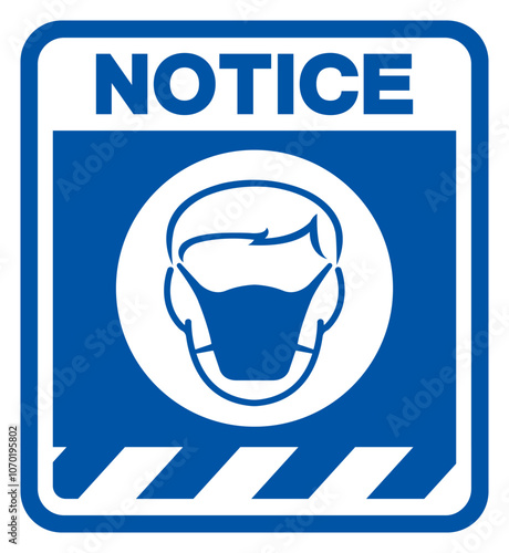 Notice Wear Face Mark Protection Symbol Sign,Vector Illustration, Isolated On White Background Label. EPS10