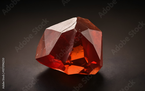 raw ruby gemstone on white background 